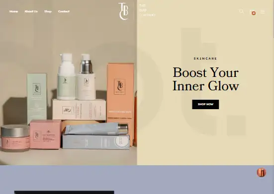 The Boo Company skincare ecommerce store homepage